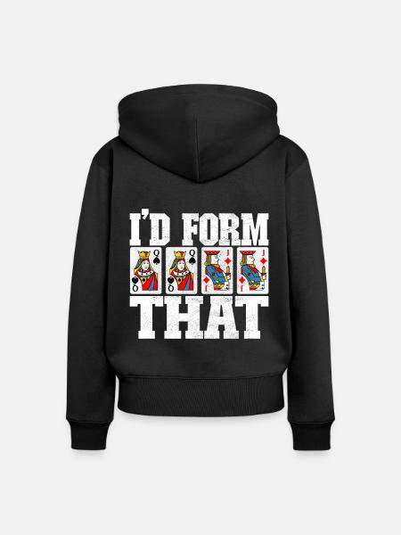 Binokel Pinochle - Frauen Premium Bio Zip Hoodie - Schwarz