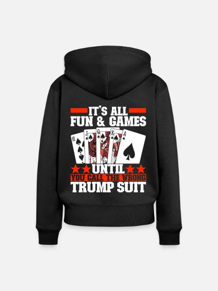 Binokel Pinochle - Frauen Premium Bio Zip Hoodie - Schwarz