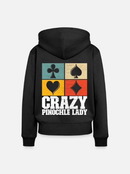Binokel Pinochle - Frauen Premium Bio Zip Hoodie - Schwarz