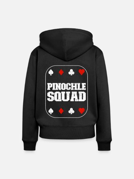 Binokel Pinochle - Frauen Premium Bio Zip Hoodie - Schwarz