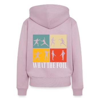 Fechten Fechtsport - Frauen Premium Bio Zip Hoodie - Altrosa - Hinten - Julia (174cm)