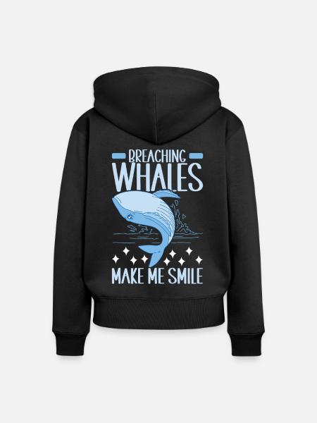 Wale Walfisch - Frauen Premium Bio Zip Hoodie - Schwarz