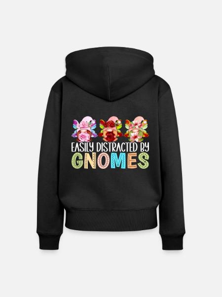 Gartenzwerge Gartenarbeit - Frauen Premium Bio Zip Hoodie - Schwarz