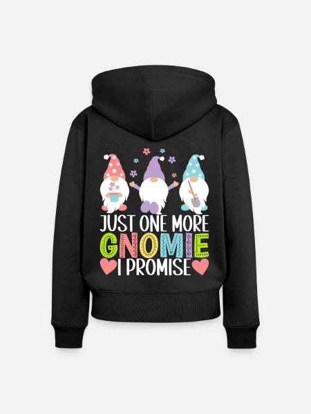 Gartenzwerge Gartenarbeit - Frauen Premium Bio Zip Hoodie - Schwarz