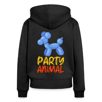 Ballontier Balloon Twisting - Frauen Premium Bio Zip Hoodie - Schwarz - Hinten - Julia (174cm)