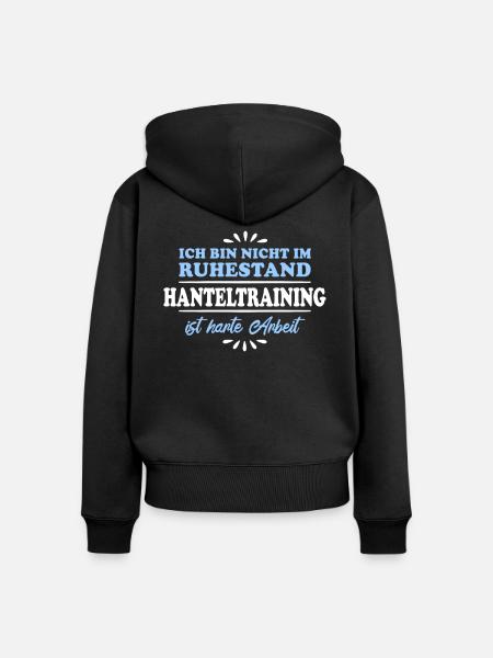 Ruhestand Rentner Pensioner Hanteltraining - Frauen Premium Bio Zip Hoodie - Schwarz