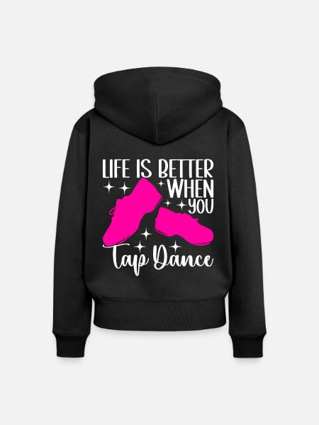 Stepptanz Stepptänzer - Frauen Premium Bio Zip Hoodie - Schwarz