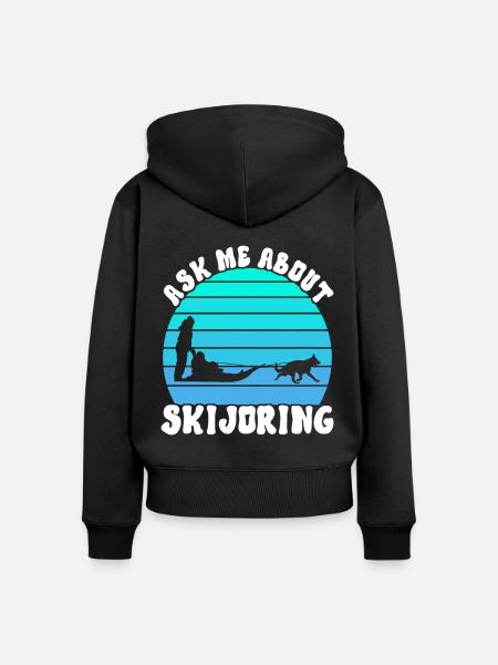 Schlittenfahren Schlittenhunde - Frauen Premium Bio Zip Hoodie - Schwarz