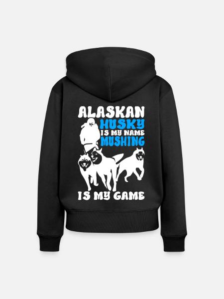 Schlittenfahren Schlittenhunde - Frauen Premium Bio Zip Hoodie - Schwarz
