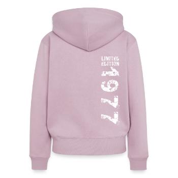 1977 Geburtstag Geschenkidee Vintage Edition - Frauen Premium Bio Zip Hoodie - Altrosa - Hinten - Julia (174cm)