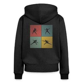 Jeu d’escrime Gamer Jeu d’escrime Escrimeur - Sweat à capuche zippé Premium bio Femme - noir - Dos - Julia (174cm)