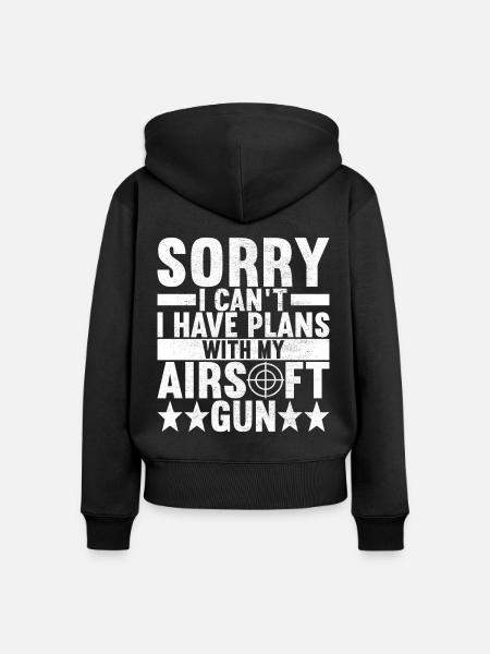 Airsoft Waffe Airsoft Hobby - Frauen Premium Bio Zip Hoodie - Schwarz