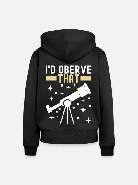 Astronom Astronomie - Frauen Premium Bio Zip Hoodie - Schwarz