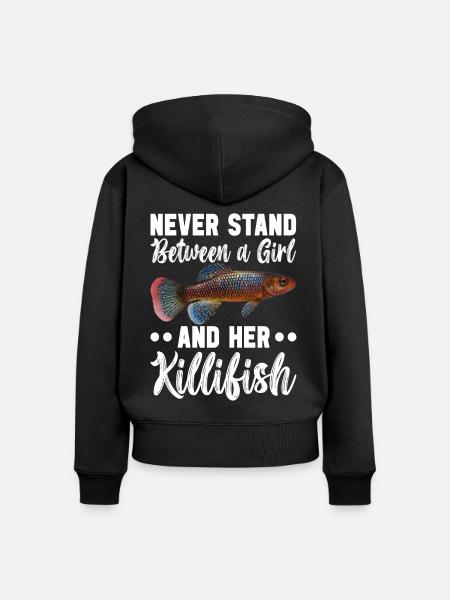 Killifisch Aquarium Fischliebhaber - Frauen Premium Bio Zip Hoodie - Schwarz