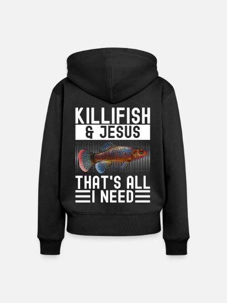Killifisch Aquarium Fischliebhaber - Frauen Premium Bio Zip Hoodie - Schwarz