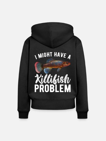 Killifisch Aquarium Fischliebhaber - Frauen Premium Bio Zip Hoodie - Schwarz