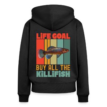 Killifisch Aquarium Amateurs de poissons - Sweat à capuche zippé Premium bio Femme - noir - Dos - Julia (174cm)