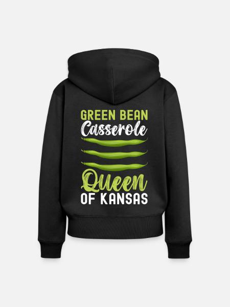 Grüne Bohnen Auflauf - Frauen Premium Bio Zip Hoodie - Schwarz