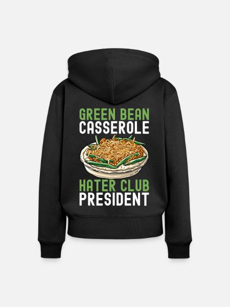 Grüne Bohnen Auflauf - Frauen Premium Bio Zip Hoodie - Schwarz