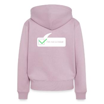 Nerds d'ordinateur programmeur de cadeau drôle - Sweat à capuche zippé Premium bio Femme - rose poudré - Dos - Julia (174cm)