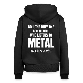 Cadeau Hard Rock Rocker Dire Heavy Metal Music - Sweat à capuche zippé Premium bio Femme - noir - Dos - Julia (174cm)