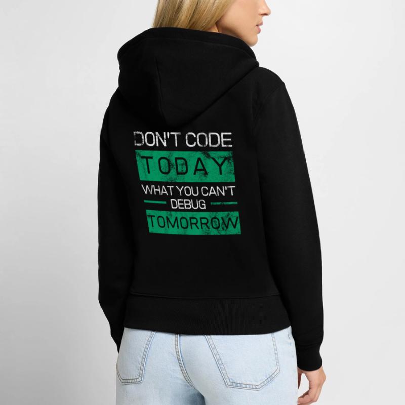 Funny gift programmer coder nerds Women's Premium Organic Zip Hoodie