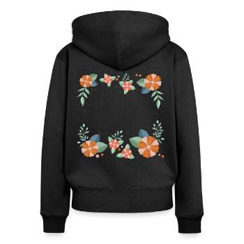Flowers - Women's Premium Organic Zip Hoodie - black - Back - Julia (174cm)