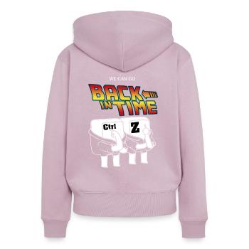 PC Computer Hacker Nerd Informatiker Geek Admin - Frauen Premium Bio Zip Hoodie - Altrosa - Hinten - Julia (174cm)