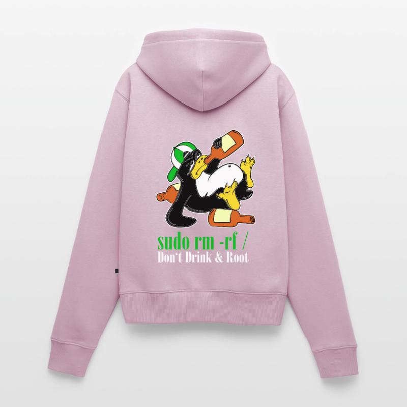 Linux Penguin Sudo Admin Funny Computer Science PC Nerd Sweat à capuche zippé Premium bio Femme