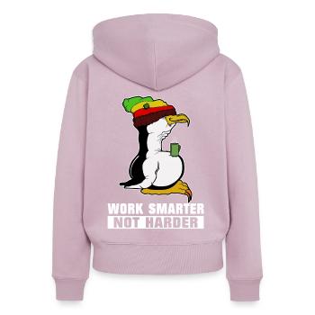 Linux Pinguin Kaffeepause Rasta Informatik PC Nerd - Frauen Premium Bio Zip Hoodie - Altrosa - Hinten - Julia (174cm)