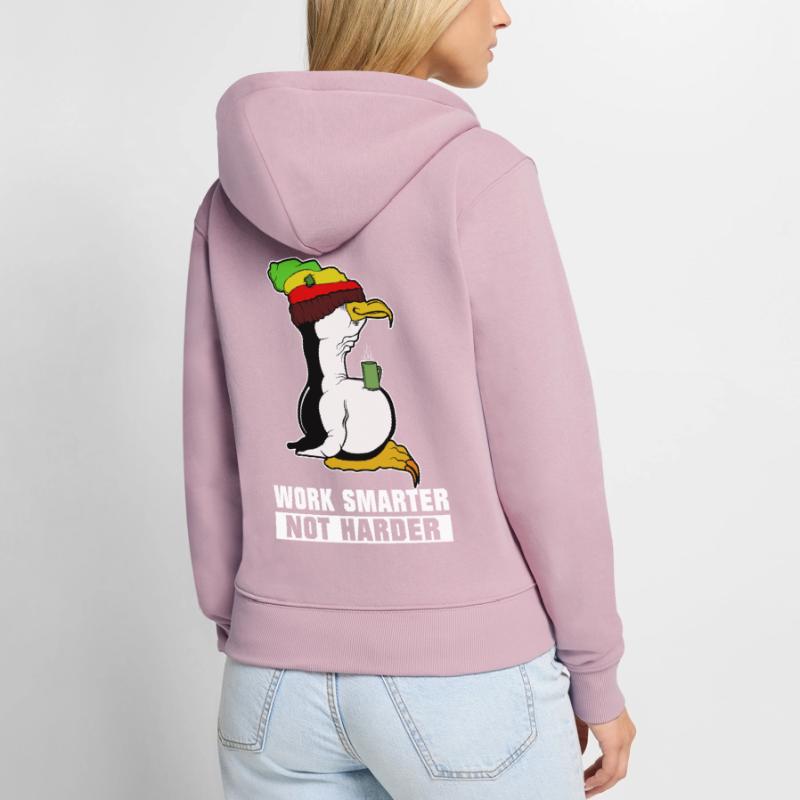 Pause café pingouin Linux Rasta Informatik PC Nerd Sweat à capuche zippé Premium bio Femme