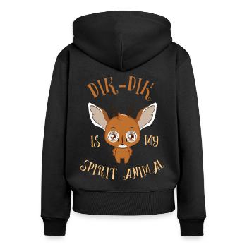 Dik-Dik Is My Spirit Animal Afrika Baby Antilope - Frauen Premium Bio Zip Hoodie - Schwarz - Hinten - Julia (174cm)