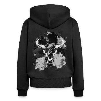 Bull - Women's Premium Organic Zip Hoodie - black - Back - Julia (174cm)