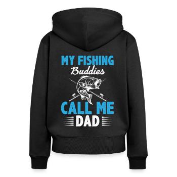 Fishing shirt for father and son fishing partner - Women's Premium Organic Zip Hoodie - black - Back - Julia (174cm)