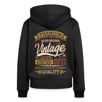 50 Years Birthday Shirt for 1971 Born - Women's Premium Organic Zip Hoodie - black - Back - Julia (174cm)