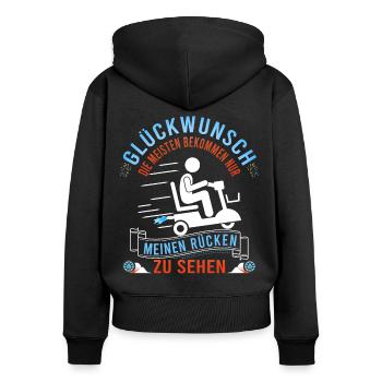 Seniorenmobil Altenheim Senioren Spruch Cooler Opa - Frauen Premium Bio Zip Hoodie - Schwarz - Hinten - Julia (174cm)