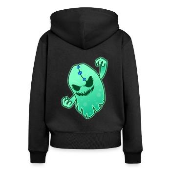 funny space ghost shirt - Women's Premium Organic Zip Hoodie - black - Back - Julia (174cm)