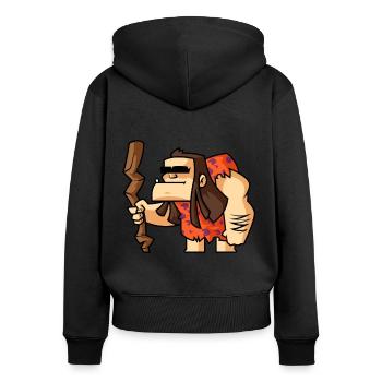 Funny Comic Neanderthals - Women's Premium Organic Zip Hoodie - black - Back - Julia (174cm)