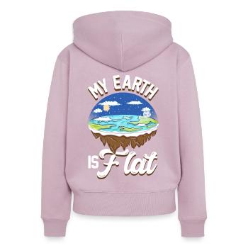 flat earth global lockdown the conspiracy - Frauen Premium Bio Zip Hoodie - Altrosa - Hinten - Julia (174cm)