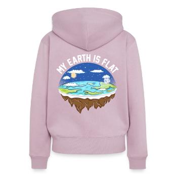 flat earth global lockdown the conspiracy - Frauen Premium Bio Zip Hoodie - Altrosa - Hinten - Julia (174cm)