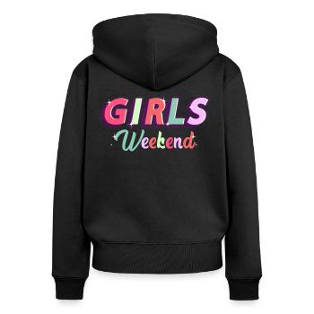 girls trip shirt girls weekend bachlorette - Women's Premium Organic Zip Hoodie - black - Back - Julia (174cm)