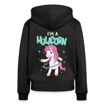I ́m a Hulacorn Gymnastics Hula - Women's Premium Organic Zip Hoodie - black - Back - Julia (174cm)