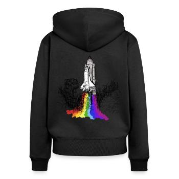 Space Shuttle Spaceship Rocket Astronaut Mission - Women's Premium Organic Zip Hoodie - black - Back - Julia (174cm)