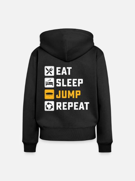 Trampolin - Frauen Premium Bio Zip Hoodie - Schwarz