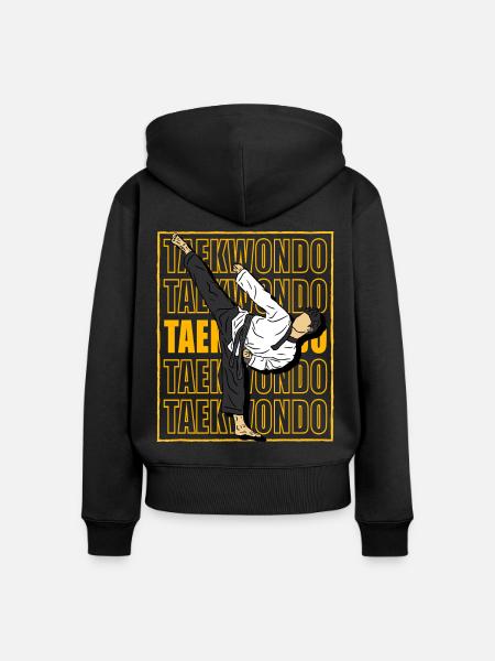 Taekwondo - Frauen Premium Bio Zip Hoodie - Schwarz