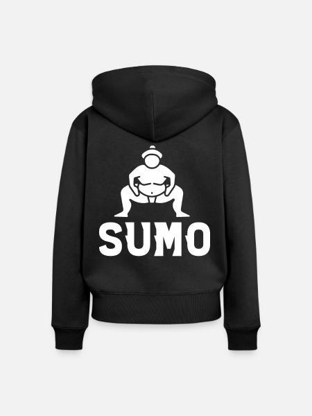 Sumo - Frauen Premium Bio Zip Hoodie - Schwarz
