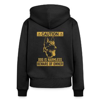 Deutscher Schäferhund - Frauen Premium Bio Zip Hoodie - Schwarz - Hinten - Julia (174cm)