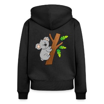 Koala - Sweat à capuche zippé Premium bio Femme - noir - Dos - Julia (174cm)