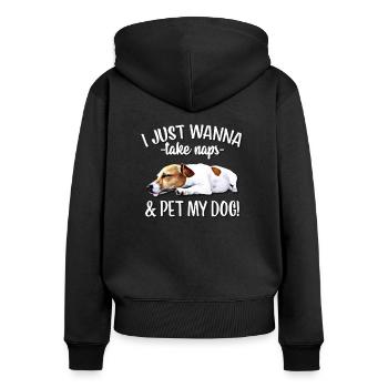 Jack Russell - Women's Premium Organic Zip Hoodie - black - Back - Julia (174cm)