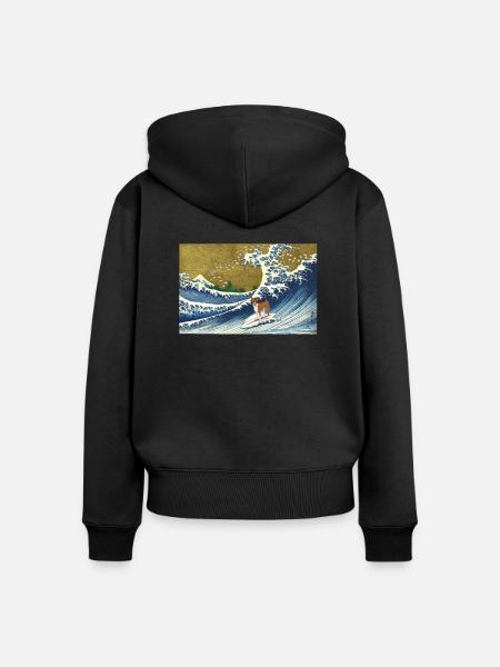 Basenji - Frauen Premium Bio Zip Hoodie - Schwarz